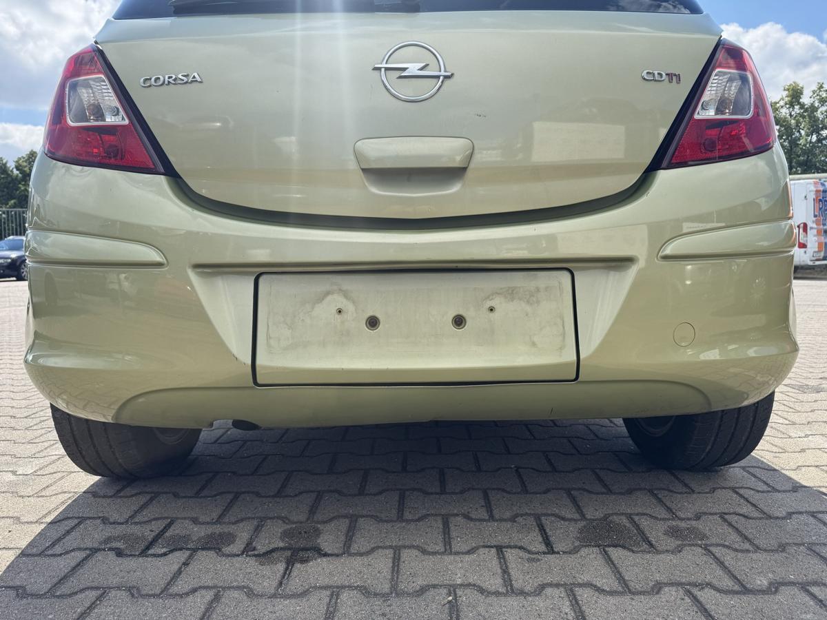Opel Corsa D original Stossf&auml;nger Sto&szlig;stange hinten Z30E Green Tea Metallic 5-T&uuml;rer mit Fahrradtr&auml;ger Bj.2006
